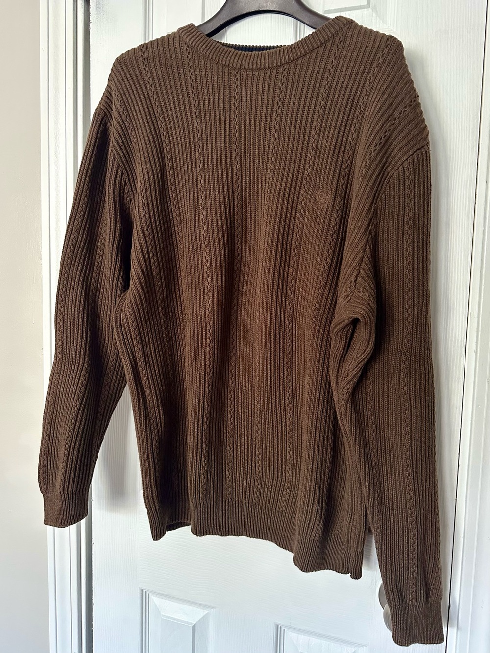 Chaps Ralph Lauren Men's Large 100% Cotton Heavyweight Rib-Knit Crewneck Sweater